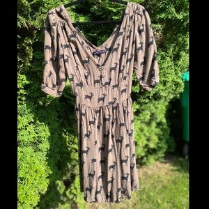 Modcloth Sugarhill Boutique Deer Print Dress
